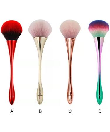 kawehiop Makeup Brush Blush Foundation Loose Powder Blending Brushes Long Handle DIY Portable Plating Washable Make Up Tool Rose Gold - Buy Online on GoSupps.com