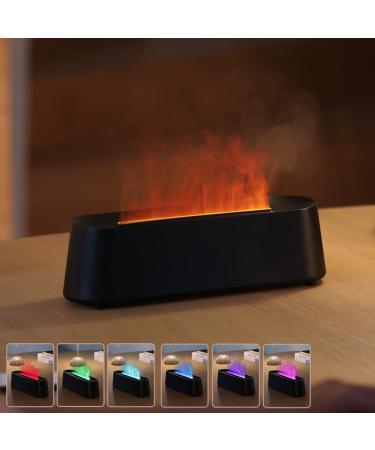 Gaeshow Aroma Diffuser with Flame Effect - 300ml Humidifier & 7-Color LED Light for Essential Oils - Perfect for Home & Office (Black) - Buy Online on GoSupps.com