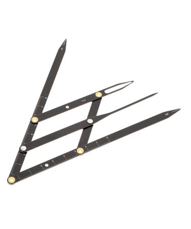 Ipetboom 1pc Second Generation Scale Make up Kit Eyebrow Shaping Kit Eyebrow Drawing Tool Set Stainless Steel 25x5x0.6cm Black