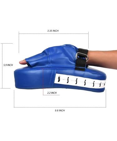 2PCS Boxing MMA Punching Focus Mitts | Kickboxing Muay Thai Pads | Training Target Pads | Youth & Adult | Blue PU Leather - Buy Online on GoSupps.com