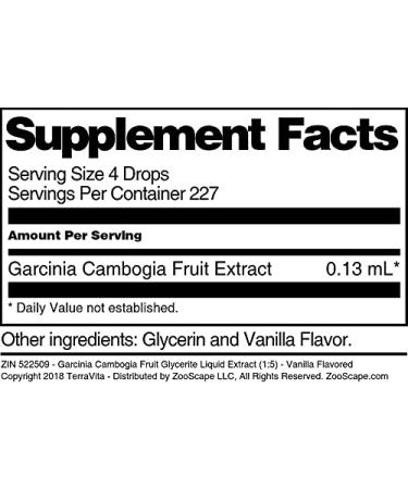 Garcinia Cambogia Fruit Glycerite Liquid Extract (1:5) - Vanilla Flavored (1 oz ZIN: 522509) - 3 Pack - Buy Online on GoSupps.com