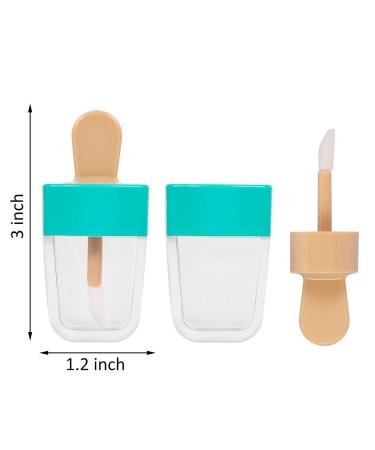 JOLLYSTYLE 15PCS Ice Cream Shape Lip Gloss Tubes - Refillable Clear Containers for DIY Cosmetics | Pink, Green, Blue - for Girls & Women - Buy Online on GoSupps.com