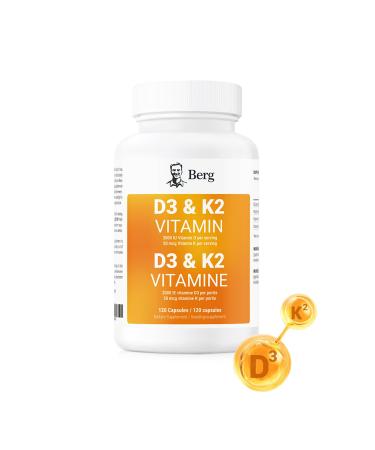Dr Berg Nutritionals Berg Vitamin D3 K2 wMCT Includes 2000 IUs of D3 & 50 mcg MK7 & K2120 Count