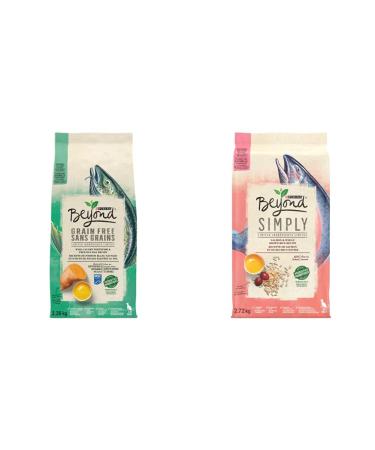 Beyond Grain Free Natural Dry Cat Food Ocean Whitefish & Egg 2.26 kg Bag + Beyond Simply Natural Dry Cat Food Salmon & Whole Brown Rice 2.72 kg Bag