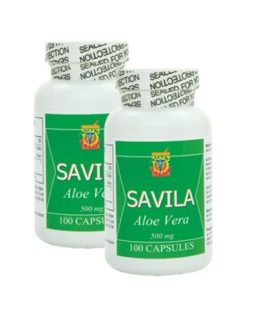Nutrisalud Products Capsulas de Savila 500mg. Set de 2 frascos con 100 capsulas CADA uno.Efectivo Contra ulceras agruras mala Digestion Colitis estre imiento.Tratamiento para mas de 3 Meses.