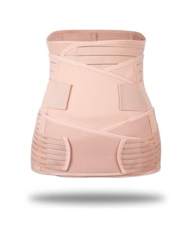 BIONICORE 3-in-1 Postpartum Belly Band Wrap - Abdominal Binder Support Belt for Pregnancy Recovery - C Section Body Shaper in Pink (Size L) - Buy Online on GoSupps.com