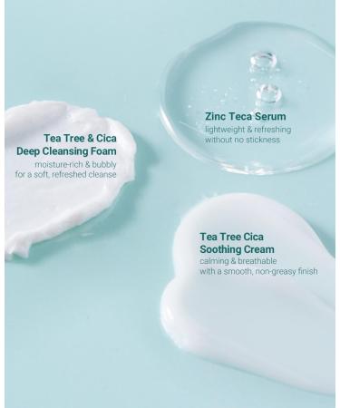 BRING GREEN TEA TREE CICA SET | Korean Skin Care Kit for Acne-Prone, Sensitive Skin | Zinc Teca Serum, Tea Tree Hydrating Moisturizer & Deep Cleansing Foam | Oil Control & Pore Care | K-Beauty Gift SOOTHING TRIO SET - Buy Online on GoSupps.com