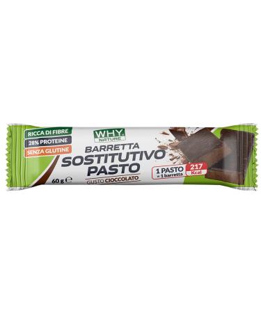 WHY NATURE WHY NATURE PASTO REPLACEMENT BARRETTE - Protein bars - Replacement meal - Single portion protein snack - Chocolate taste - 60g