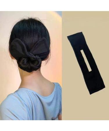 Solustre 3-Piece Hair Bun Maker Set - Reusable Flexible Rolls & Headband Hair Accessories for Women & Girls - Perfect for Stylish Updos - Black - Buy Online on GoSupps.com