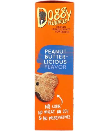 Doggy Delirious Natural Dog Treats Peanut Butter Bones - 16 oz - Buy Online on GoSupps.com
