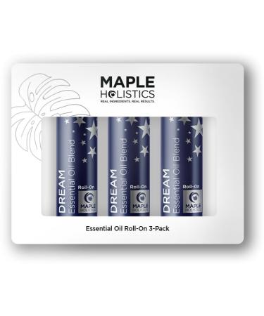 Sleep Essential Oil Roll On - Sleep Essential Oil Blend Aromatherapy Oils for Restful Sleep and Relaxation - Calming Pre-Diluted Sleep Oil Blend with Pure Lavender Oil Roman Chamomile and Sage 3-Pack Dream 0.33 Fl Oz (Pack of 3)
