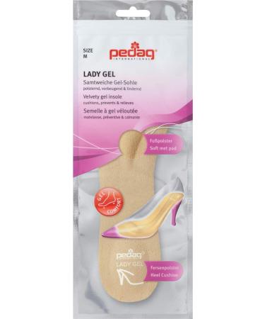 Pedag Lady Gel Insoles | Made in Germany | Ultra Thin Metatarsal & Heel Pads for High Heels | Velour Top | Size Medium US 8-10 / EU 38-40 | Tan | 1 Pair - Buy Online on GoSupps.com