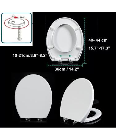 Round Toilet Seat with Adjustable Hinges Slow Close Toilet Seat Never Loosen and Provide The Round Quick Release Toilet Seat 36X42cm White Little Surprise - Buy Online on GoSupps.com