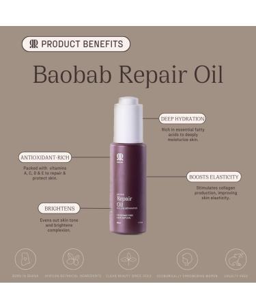 R&R Skincare Baobab Repair Oil Cold-Pressed Seed Oil Lightweight & Fast-Absorbing Hydrating for Body Hair & Beard Rich in Vitamins & Antioxidants Nourishing for Soft Skin - Buy Online on GoSupps.com