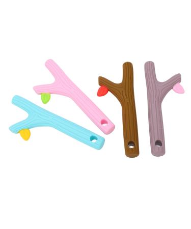 Silicone Baby Bite Ring Toys - Food-Grade Chewy Teething Straws for Toddlers | 4 Flexible Pieces for Massage & Comfort - Buy Online on GoSupps.com