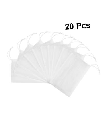 FRCOLOR 40 Pcs Facial Cleaning Soap Bags - Mesh Exfoliating Soap Pouches for Foam & Travel - White 15x9cm | Soap Saver & Drawstring Washcloth - Buy Online on GoSupps.com