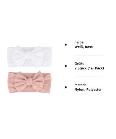 Buy WEIESCIE Baby Girls Nylon Headbands - Newborn Toddler Hairbands & Bows in Pink & White | Stylish Hair Accessories for Children - International Shipping Available - Buy Online on GoSupps.com
