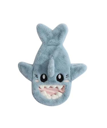 Joiba hot water bottle with reference outlet-proof 1l large rubber heat bottle with a cuddly soft cover removable interior container hand warmer for children and adults ideal for pain relief (blue) blue shark 1l