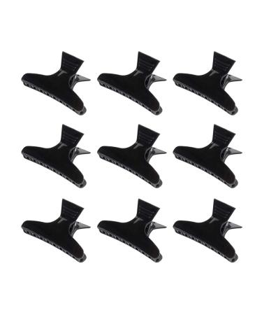 12PCS Black Hair Claw Clips Plastic Non Slip Butterfly Hair Clamps Hairdressers Hairdressing Hair Clip Hair Barrettes Grip Salon Section Clips Haircut Hair Styling Hair Accessory Fixed Hairstyle Tools