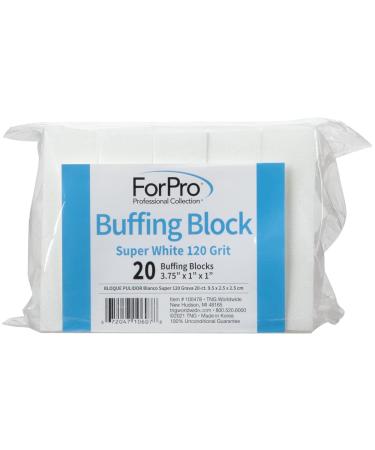 ForPro Super White Buffing Block 120 Grit - 20-Count | Manicure and Pedicure Nail Buffer - Buy Online on GoSupps.com