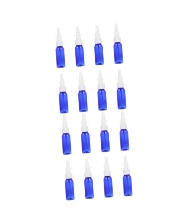 FRCOLOR 16 Pcs Round Shoulder with Nose Bottle Nasal Sprayer Glass Spray Bottle Nasal Atomizers Plastic Storage Containers for Clothes Sprayer for Perfume Travel Liquid Container 12.8X3CMx2pcs Bluex2pcs