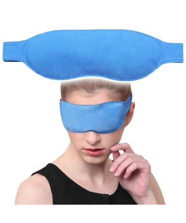 Cooling Eye Mask Gel Eye Mask for Hot Cold Therapy Reusable Eye Masks for Puffy Eyes Migraine Headache Dark Circles Sinus Pain Cooling Eye Mask for Sleeping (Blue)