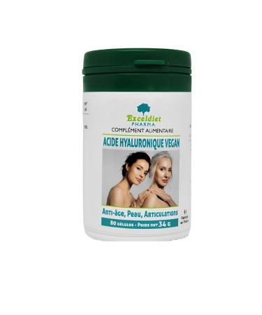 Hyaluronic Acid - Vitamin C | Anti-Aging Anti-Wrinkle Plumping | 80 HPMC Capsules | Hydration Elasticity | Face Neck Hands