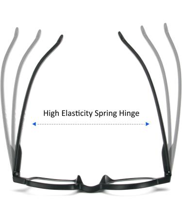 Buy Kodilin Round Square Reading Glasses for Men & Women - Anti-Blue Light Gaming Glasses (Black+Red 1.0) - 2 Pieces with Spring Hinge - Buy Online on GoSupps.com