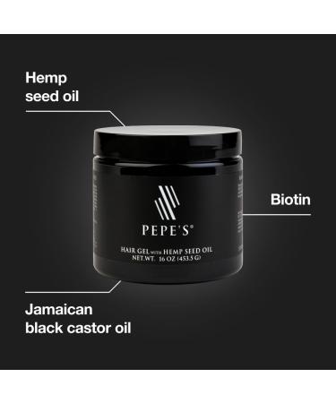 PEPE S Men's Strong Hold Hair Gel with Hemp Seed Oil & Biotin - 16oz | Perfect for All Hair Types - International Shipping Available - Buy Online on GoSupps.com