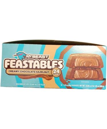  Feastables Feastables MrBeast Chocolate Hazelnut Cups Milk Chocolate Filled with Hazelnut Cream Box of 24 Ideal as a Gift (24x40g) - Buy Online on GoSupps.com