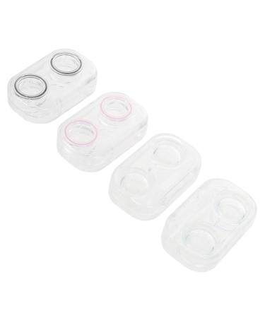 Homsfou 4er-Box Contact lens container Mini contact lens container Objective storage set Contact lenses travel box eye contact case clear container p.s travel colored contact lenses cosmetics