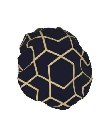 Geometric Lines Printed Shower Cap - Waterproof Bath Cap for Women - Buy Online on GoSupps.com