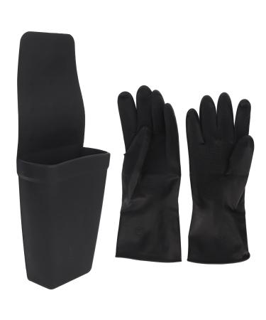 Curling Iron Silicone Pouch with Suction Cup Heat Resistant Storage Hanging Holder for Curling Irons Flat Irons and Hair Wand Tool with Gloves