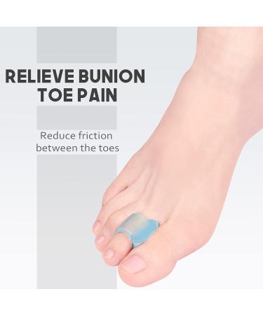MHSY Toe Separators - 4PCS Gel Bunion Correctors & Toe Spacers for Overlapping Toes, Hallux Valgus Relief - Blue - Buy Online on GoSupps.com