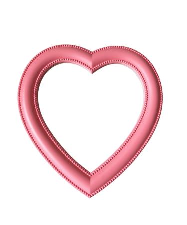 Yeekea Heart Shape Makeup Mirror Heart Mirror Cosmetic Desktop Mirror Wall Hanging Mirror Bedroom Mirror (Pink)
