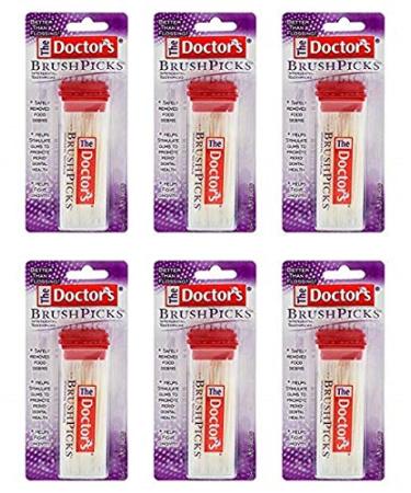 The Doctor's BrushPicks Interdental Toothpicks | 120-Picks per pack | (6-Pack) 120 Count (Pack of 6) - Buy Online on GoSupps.com