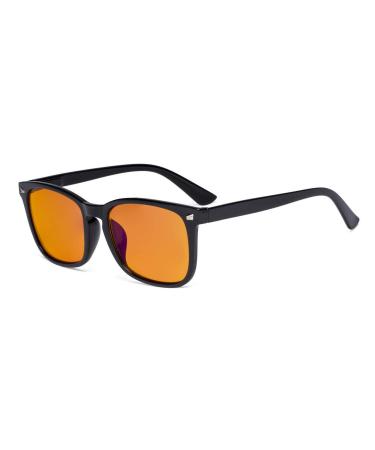 Eyekepper Blue Light Blocking Computer Glass Square Nerd Glasses with Orange Lens Black - Buy Online on GoSupps.com