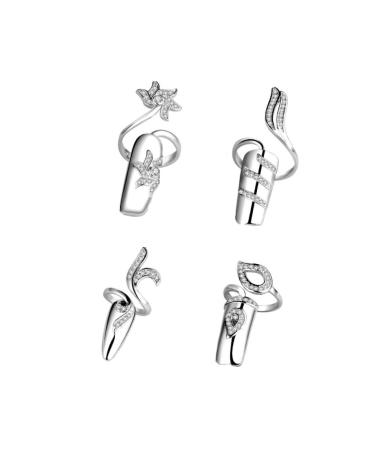 FRCOLOR 3 Set Fingernail Rings - Glitter Rhinestone Nail Decorations for Girls | Cute Nail Art Cover & Claws - International Shipping - Buy Online on GoSupps.com