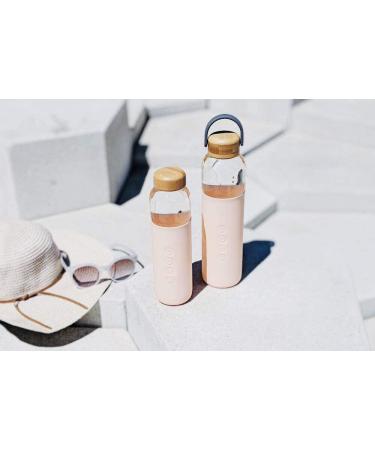 Soma Blush Glass Water Bottle 17oz with BPA-Free Silicone Sleeve - Buy Online on GoSupps.com