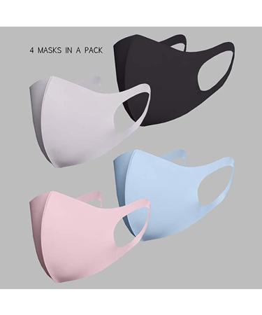 4 Packs Adults Protect_Cover_Mask Washable Reusalbe Ice Silk Boys Girls Mouth Protection Nolvety Adjustable Earloops Outdoors Sports Anti-dust Household Cleaning Cycling Camp - Buy Online on GoSupps.com
