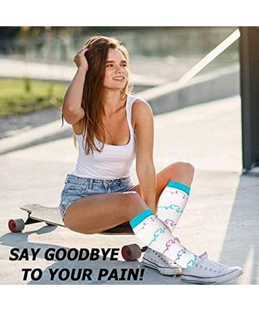 ZLYJ Compression Socks for Men & Women - 3 Pairs Knee High Sports Socks for Travel & Ankle Support - Buy Online on GoSupps.com