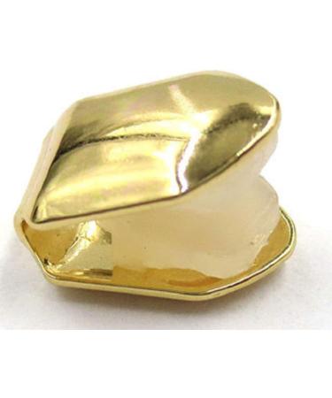 Exceart Hip Hop Teeth Grillz - Shiny Gold Top Single Grill Cap - 2pcs Mouth Decoration Accessories - Buy Online on GoSupps.com