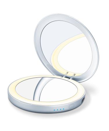Beurer BS 39 Illuminated Cosmetic Mirror with Power Bank 2 Mirrors and Automatic Lighting