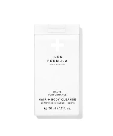ILES FORMULA Haute Performance Hair + Body Cleanse Mini - Gently Cleanse & Nourish Hair & Body - Sulfate Silicone & Paraben Free (50 ML)