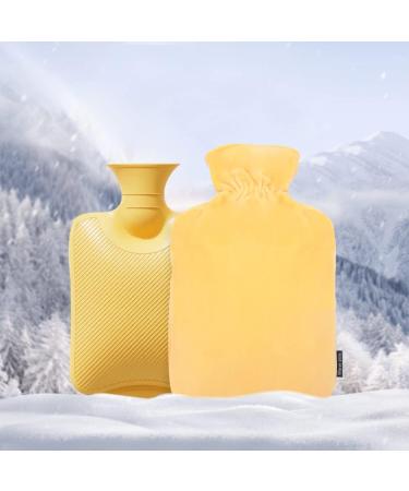 1L Hot Water Bottle with Soft Cover - 1000ml Hot Water Bag for Pain Relief - Yellow - Buy Online on GoSupps.com