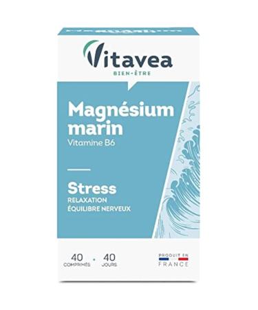 Vitavea - Marine Magnesium Vitamin B6 - Anti-Stress, Relaxation and Nervous Balance - Magnesium B6 - Natural Magnesium - 40 Tablets - 40 Tablets - 40 Days - Made in France