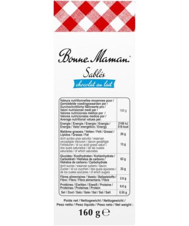 Bonne Maman - Shortbread Style Biscuit with Milk Chocolate Topping - Pack of 12 boxes 160g each Milk chocolate 12 boxes - Buy Online on GoSupps.com