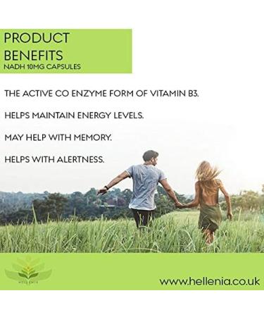 Hellenia NADH 10mg Energy Supplement - 30 Vegan Capsules - Buy Online on GoSupps.com