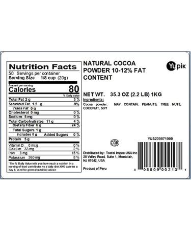 Yupik Natural Cocoa Powder 2.2 lb - Premium Quality - Buy Online on GoSupps.com