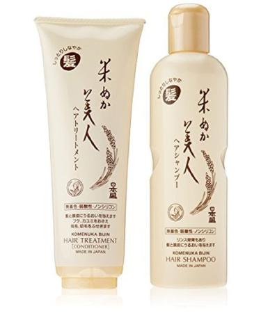 Komenuka Bijin Moisturizing Hair Shampoo and Hair Treatment / Conditioner  No PARABENS and SULFATES